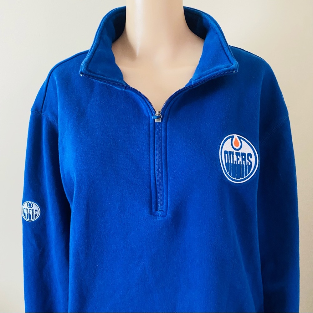 NHL Edmonton Oilers  1/4 Zip blue sweater, men’s XL